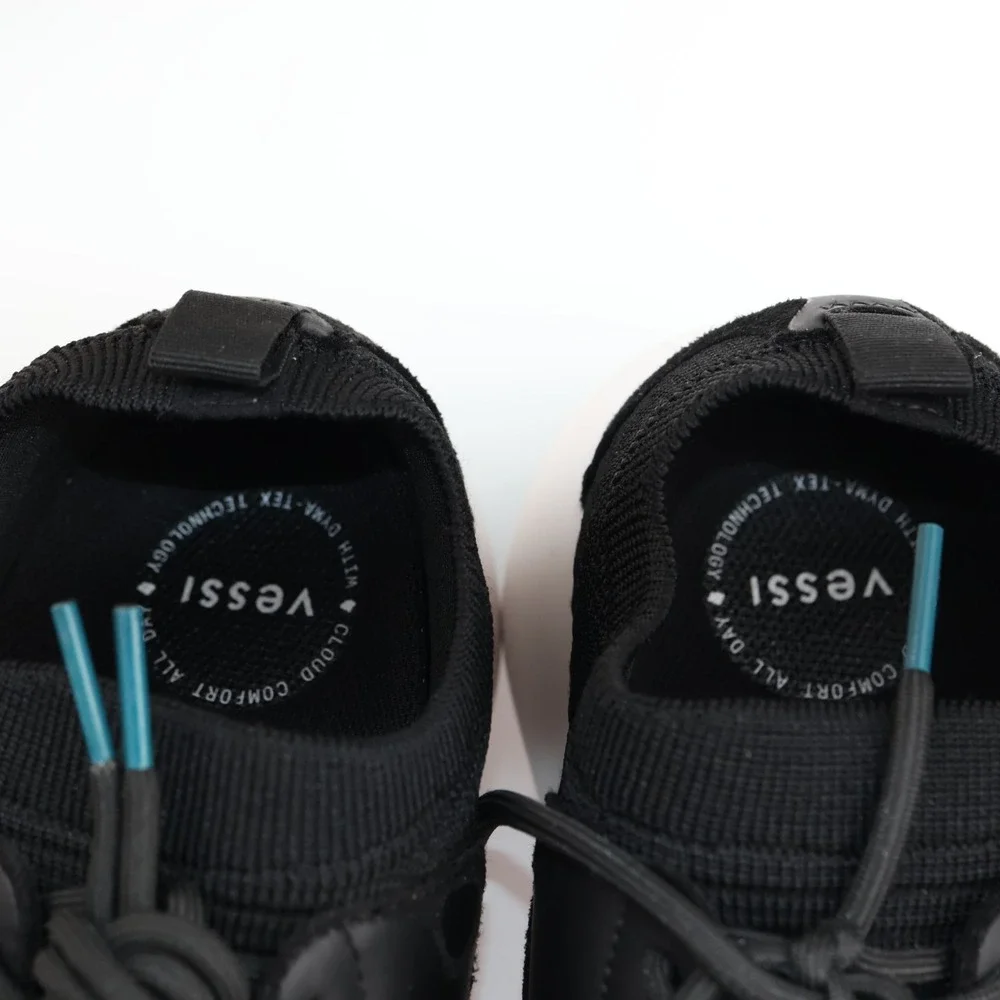 Vessi Womens Everyday Move Sneaker Size 7 Waterproof Black Lace Up Comfort Shoes